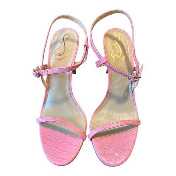 Steve Madden Doran Heel Pink Croc‑Embossed Size 7.5 M - Picture 1 of 7
